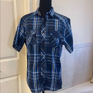 Rock & Republic Small Blue Plaid Men's Shirt